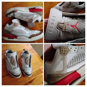 Jordan Sneakers in White, Red, and Brown